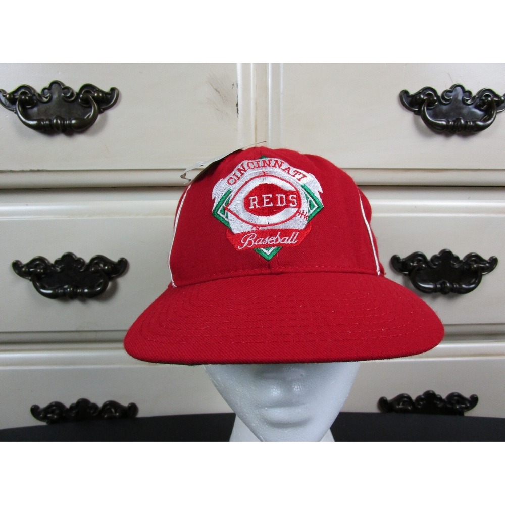Vintage 1990's Cincinnati Reds NWT The Game Pinstripe Snapback Hat Cap Deadstock - Picture 2 of 11
